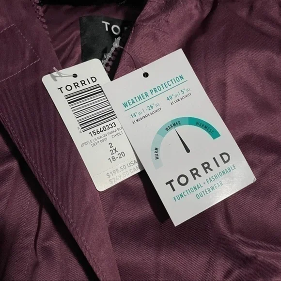 NWT Torrid size 2 purple parka - Picture 3 of 7